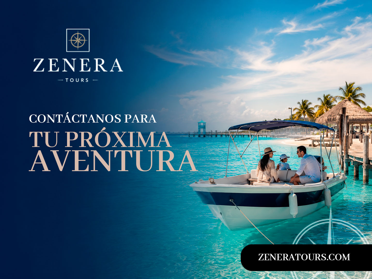 Contacto tour a Isla Mujeres en lancha | Zenera Tours